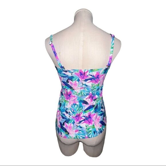Island Escape Mali Bloom Tahiti Printed Tank White Multicolor Womens Size 10 NWT - Picture 3 of 8